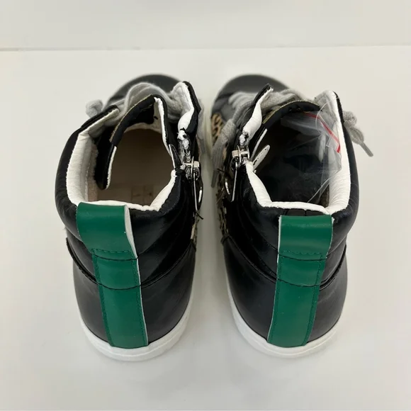 Vintage Havana Leopard High Top Sneakers Size 9 Star Distressed Zip Shoes - Picture 9 of 13